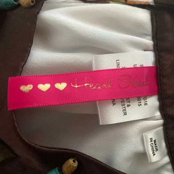 HEART SOUL Women's Small Multi-Watercolor Splash Beaded Collar Bubble Hem Dress - Picture 8 of 9